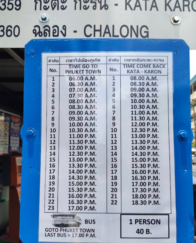 プーケットタウンからビーチへのアクセス|ソンテウ利用方法