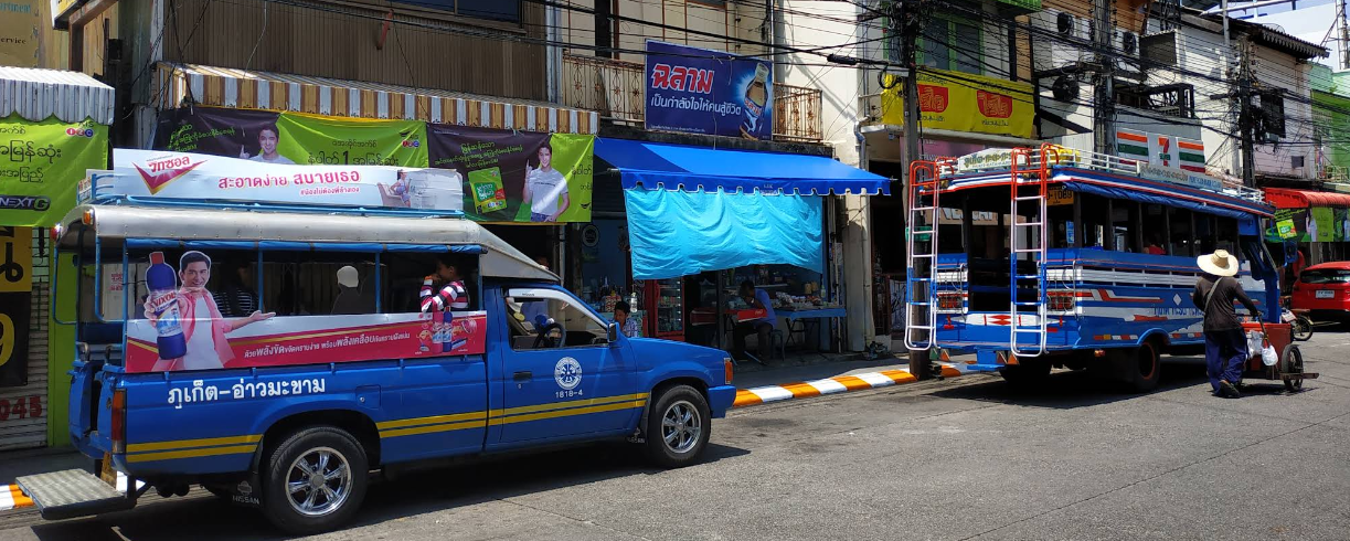 プーケットタウンからビーチへのアクセス|ソンテウ利用方法