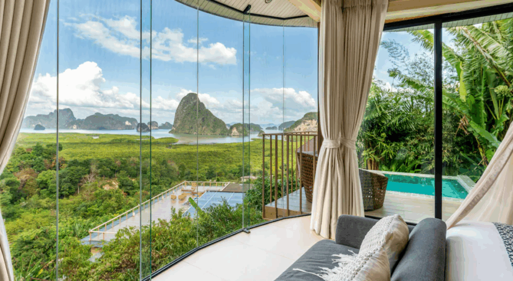 サメットナンシー・ブティック（Samet Nangshe Boutique）の客室より眺め