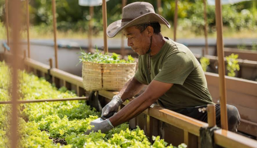 有機ファームへ訪問し、収穫体験などのプログラムも実施