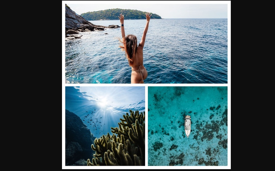 ピピ島の雰囲気や海での遊び紹介写真