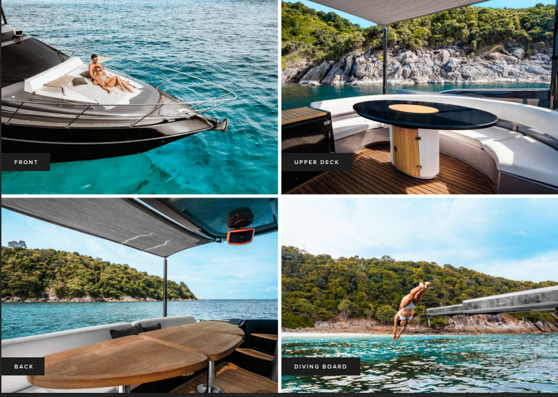 船首・2階席・船尾・ジャンプ台の紹介写真