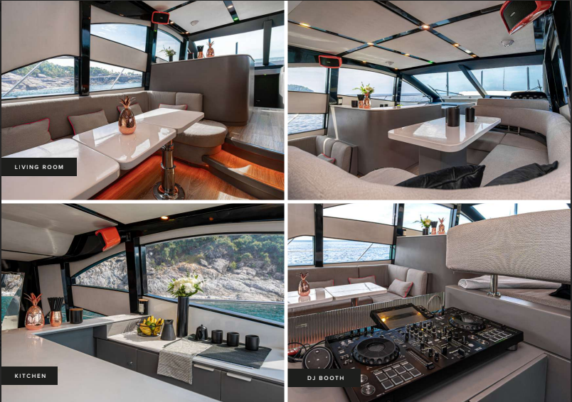 船内様子・キッチン+リビングルーム+DJブース紹介写真